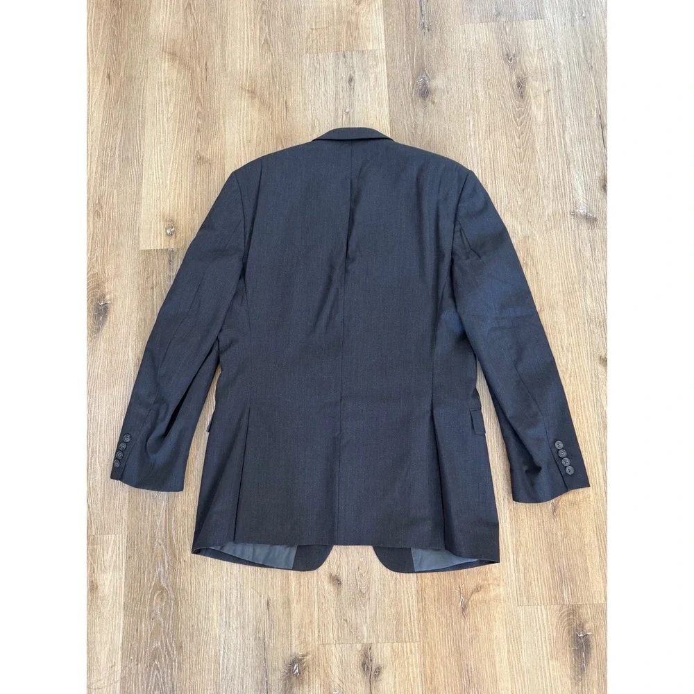 Calvin Klein Old Money Blazer Mens 43L Charcoal Grey 100% Wool Two Button Jacket